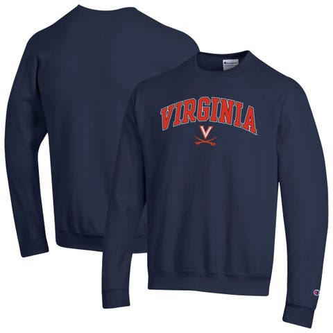 Men's Champion  Navy Virginia Cavaliers Arch Over Logo Pullover Sweatshirt