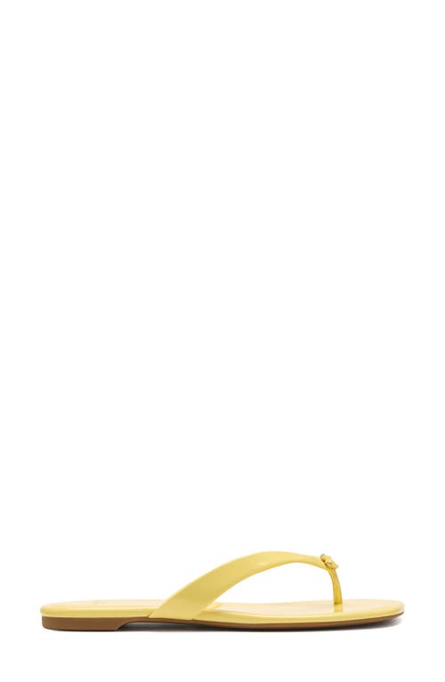 Kate Spade New York Spade Flower Patent Leather Flip Flop In Yuzu Jam
