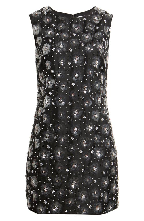 Sam Edelman Ivette Sequin Flower Sleeveless Sheath Minidress In Multi