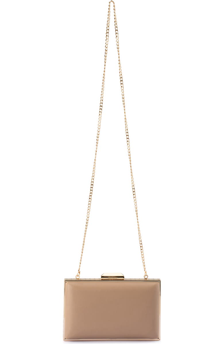 Olga Berg Sammi Crystal Frame Clutch, Alternate, color, Natural