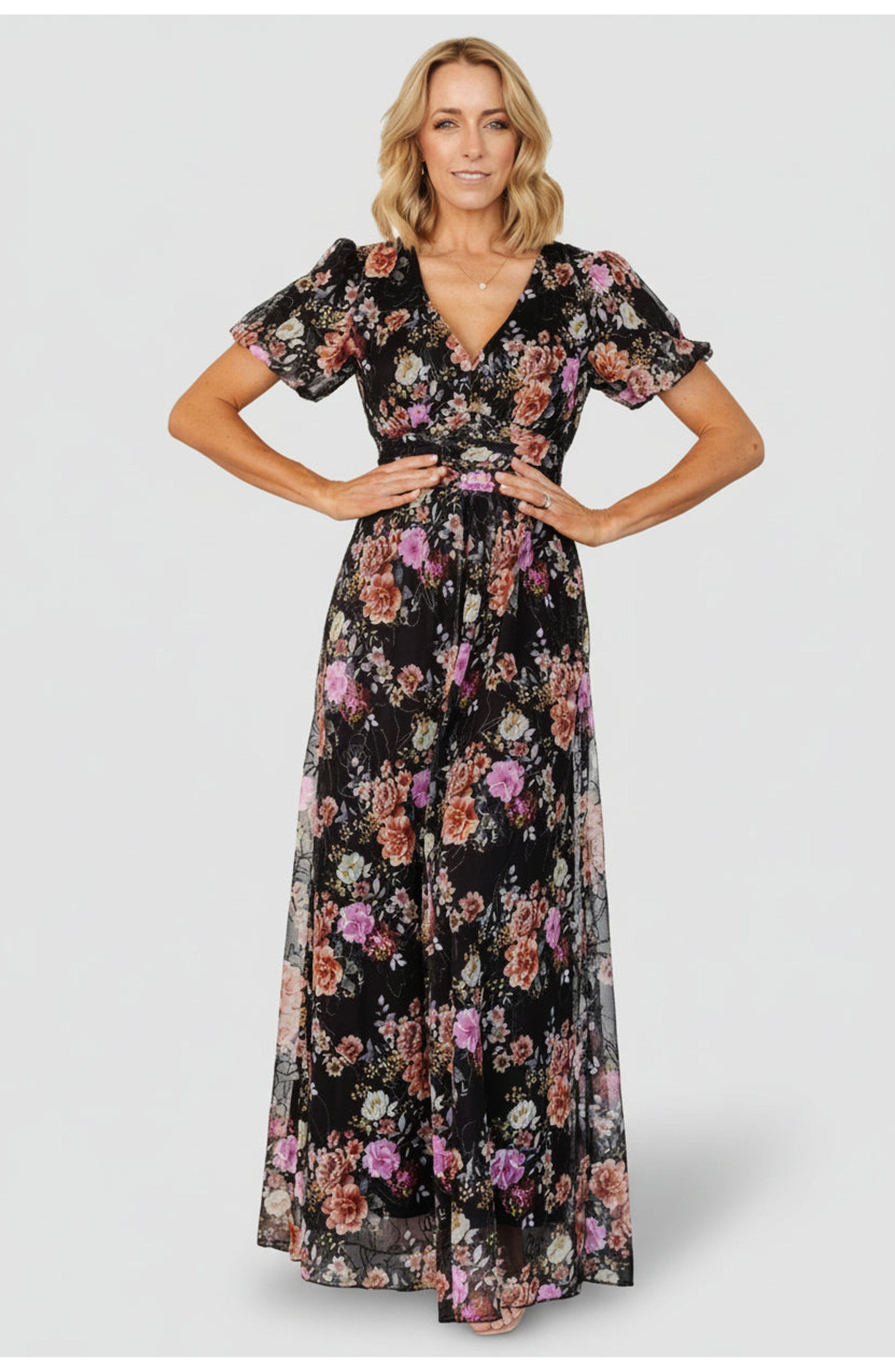 selected Black Multi Floral