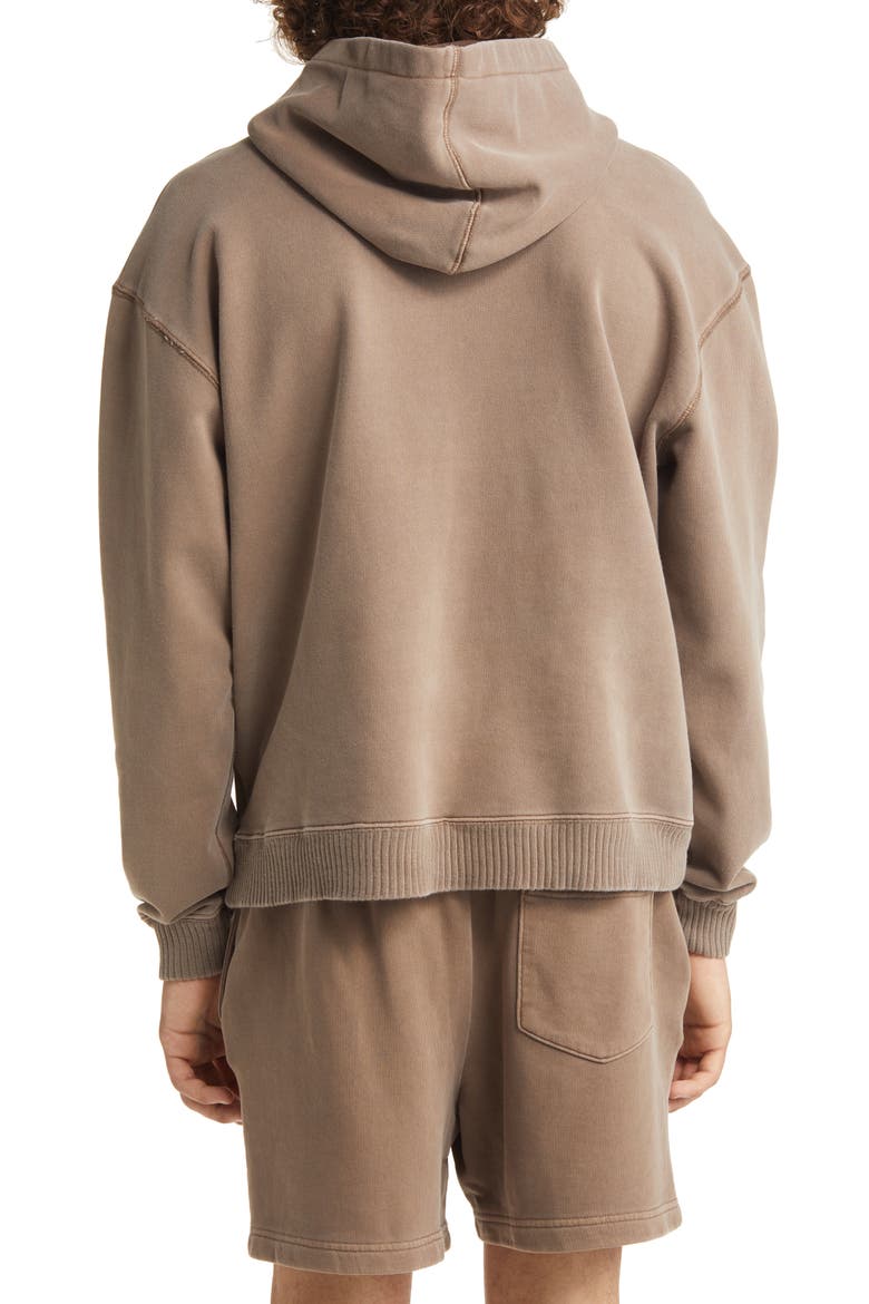 Core Oversize Organic Cotton Brushed Terry Hoodie, Alternate, color, VINTAGE BROWN