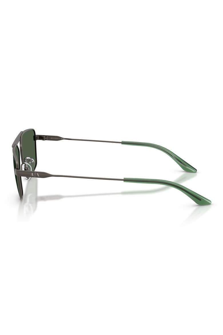 56mm Aviator Sunglasses, Alternate, color, MATTE GREY / DARK GREEN