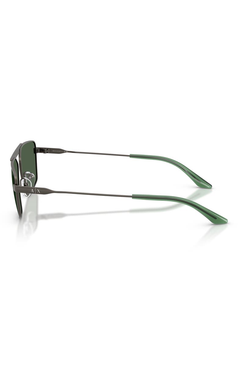 Armani Exchange 56mm Aviator Sunglasses, Alternate, color, Matte Grey / Dark Green