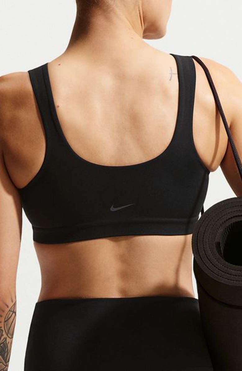 Nike Zenvy Dri-FIT Sports Bra, Alternate, color, 010 Black/Col Gy