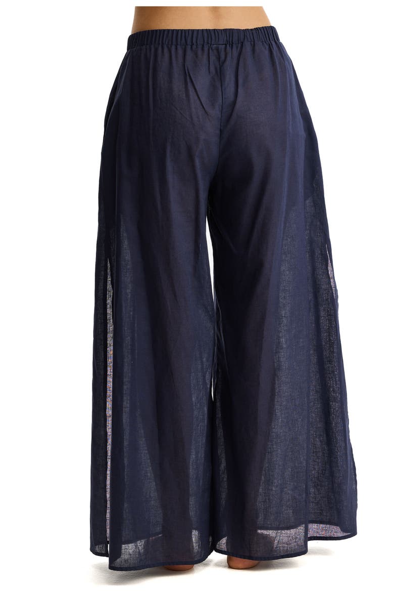 Linen Beach Pant Cover-Up, Alternate, color, Navy