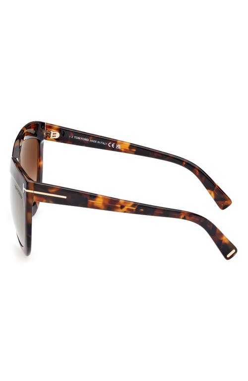 Tom Ford Doris 59mm Shield Sunglasses In Blonde Havana/brown Mirror
