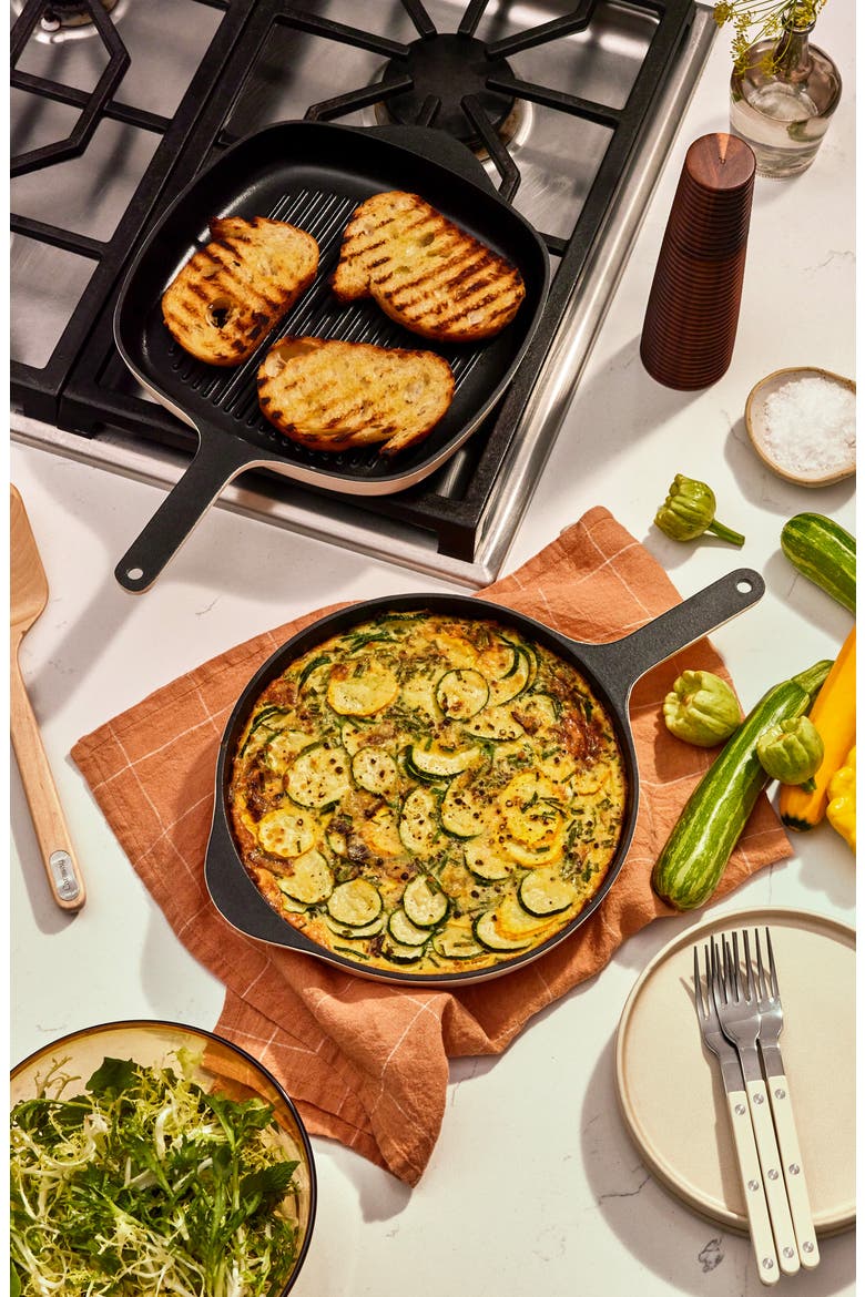 10.5-Inch Enameled Cast Iron Skillet, Alternate, color, CREAM
