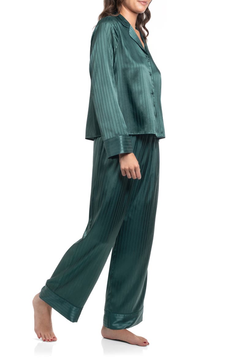 Sherry Jacquard Pajamas, Alternate, color, JUNIPER