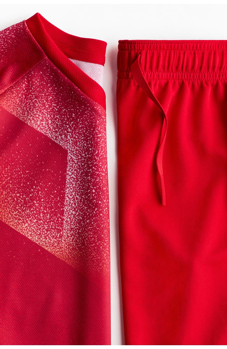 H&M 2-piece soccer set with drymove, Alternate, color, Red/Patterned