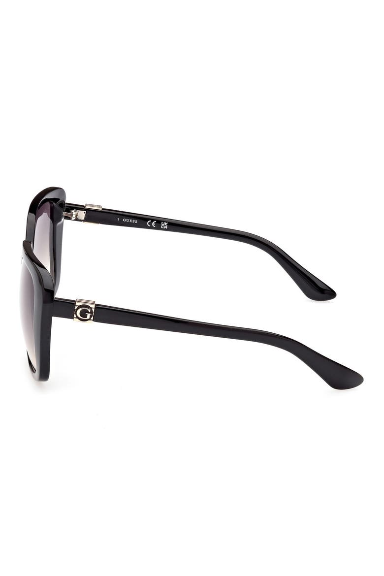 Square Sunglasses, Alternate, color, SHINY BLACK / GRADIENT SMOKE