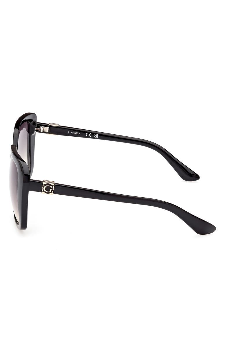 GUESS Square Sunglasses, Alternate, color, Shiny Black / Gradient Smoke