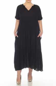 BOHO ME Short Sleeve Tiered Maxi Dress
