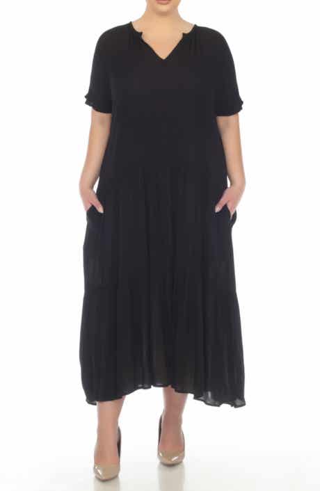 BOHO ME Short Sleeve Tiered Maxi Dress