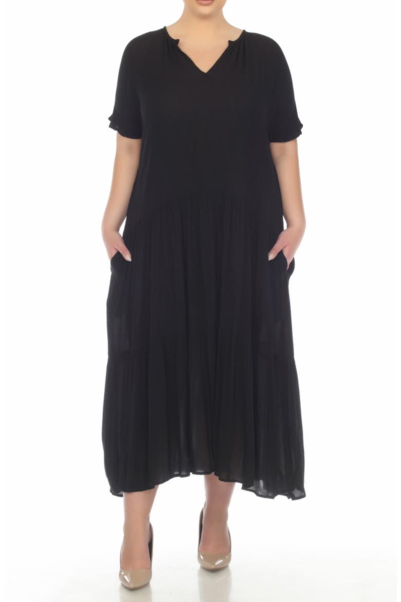 short sleeve tiered maxi dress Melody