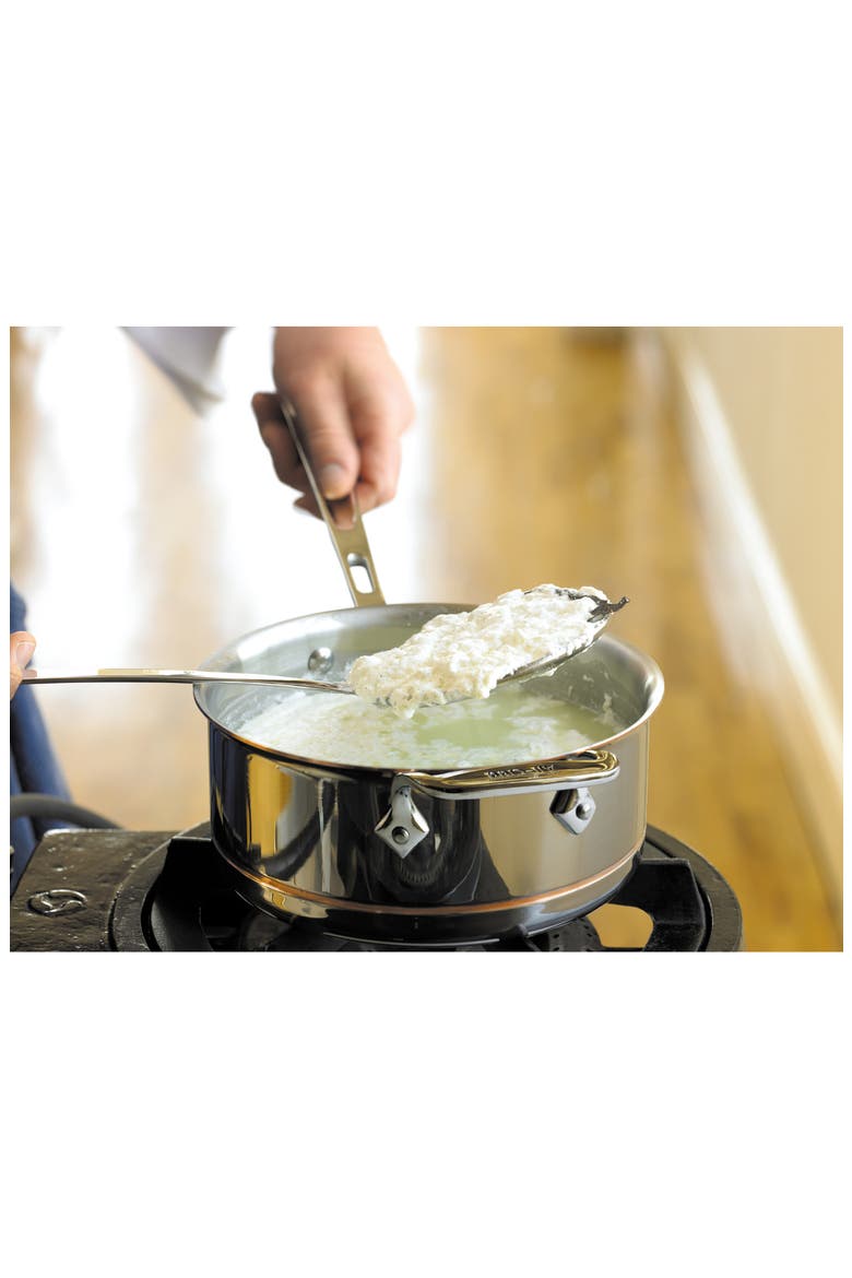 Copper Core 5-Ply Bonded 3-Quart Sauce Pan with Lid, Alternate, color, SILVER