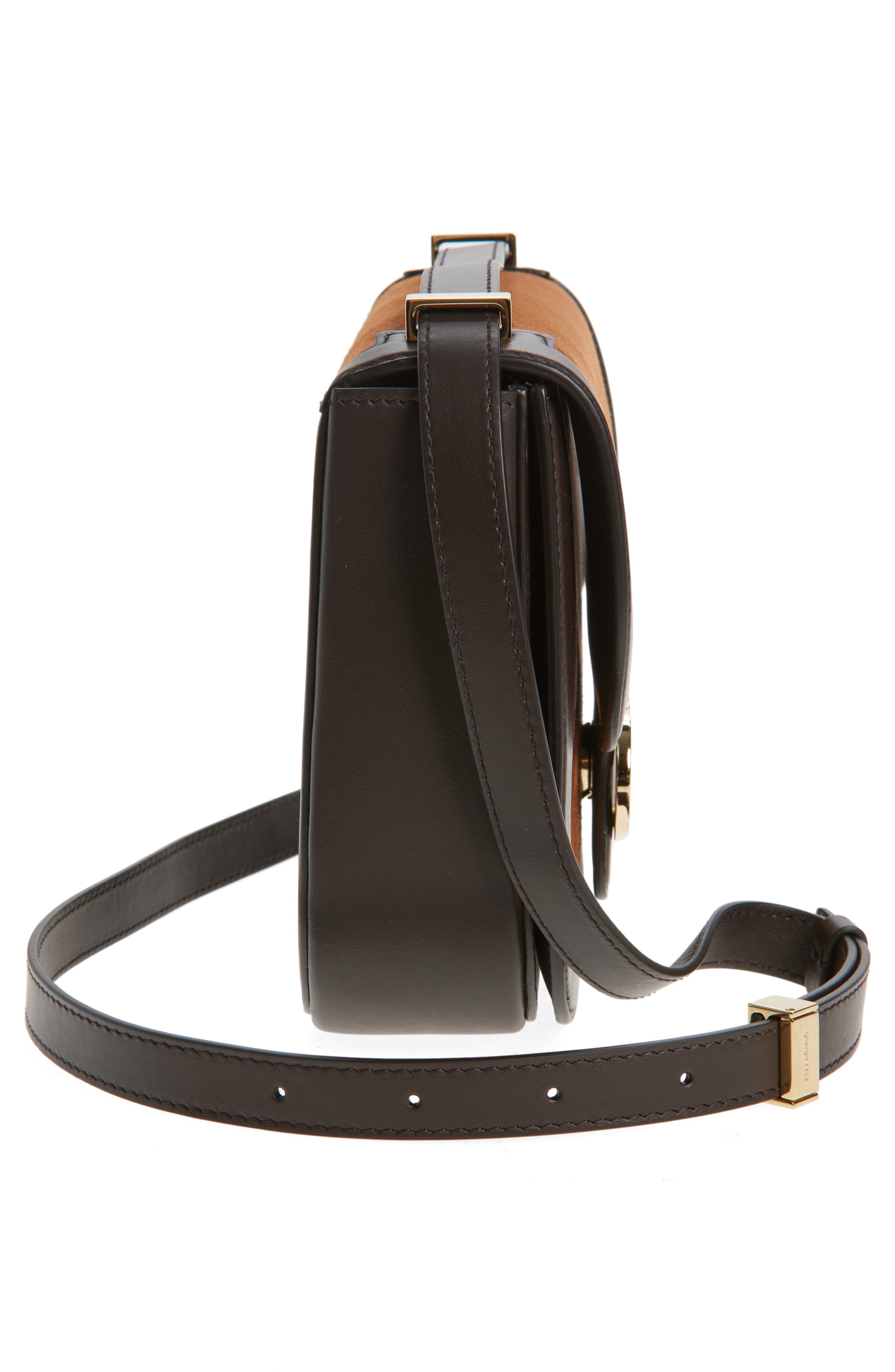 FERRAGAMO X-Small Double Gancio Crossbody Bag, Alternate, color, Natural Resort/ Testa Di Moro
