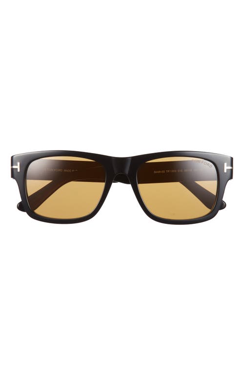 Tom Ford Smith-02 55mm Rectangular Sunglasses In Brown