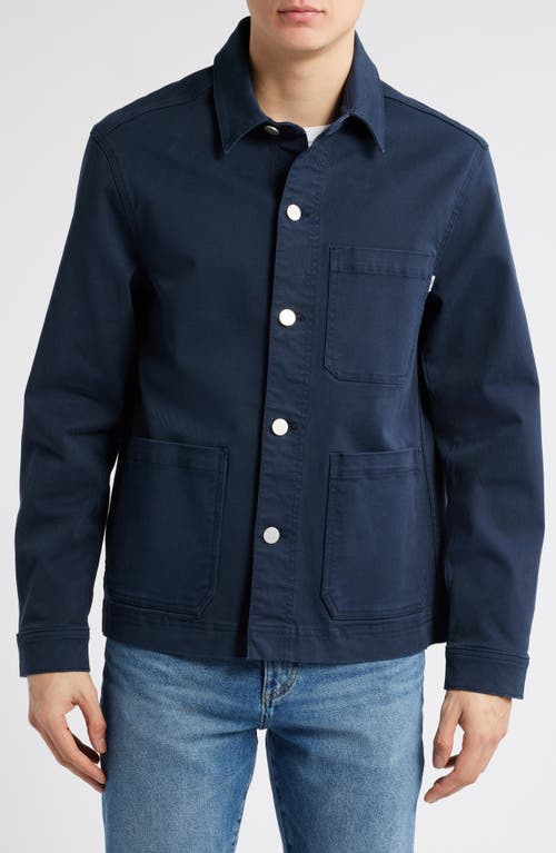 Dl1961 Sean Cotton Stretch Herringbone Chore Coat In Blue