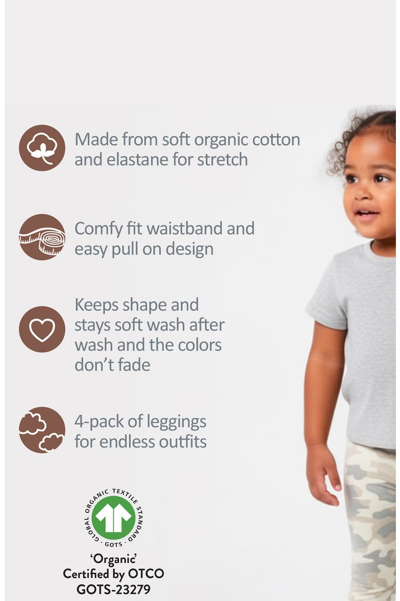 Kids' Layla 4-Pack Leggings, Alternate, color, NATURAL SNOW LEOPARD