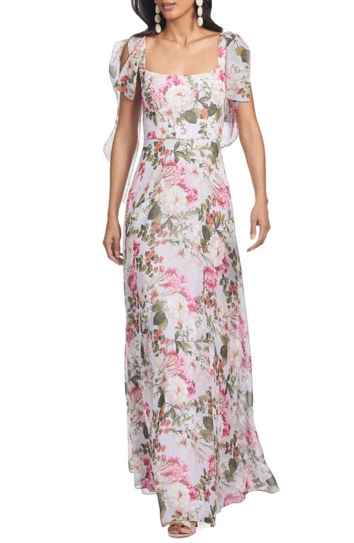 Sachin & Babi Pearl Floral Chiffon Gown