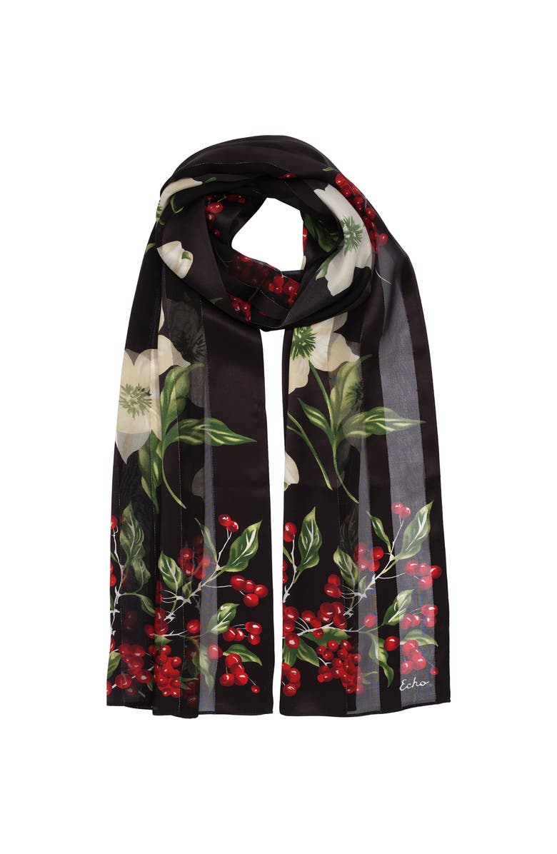 Echo Amaryllis Silk Scarf, Alternate, color, 