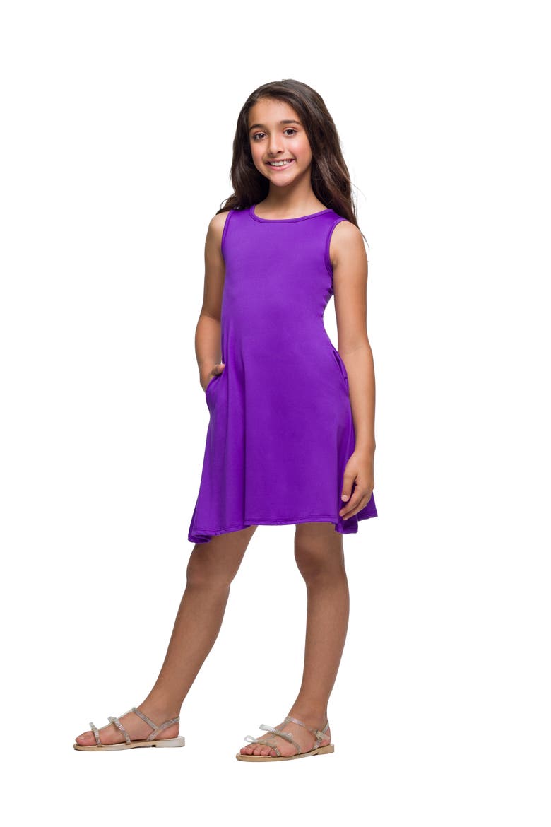 Sleeveless Pocket Swing Dress, Alternate, color, Purple