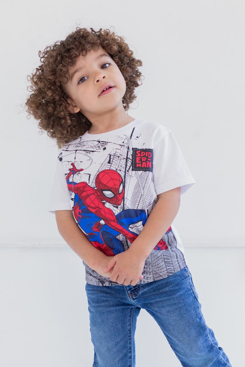 Spider-man 4-pack Short Sleeve Tees (toddler, Little Kid & Big Kid), Alternate, color, Red Blue Black White