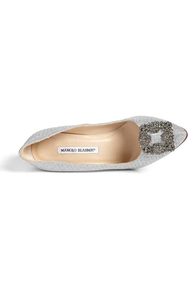 Manolo Blahnik Hangisi Jeweled Pointed Toe Pump, Alternate, color,
