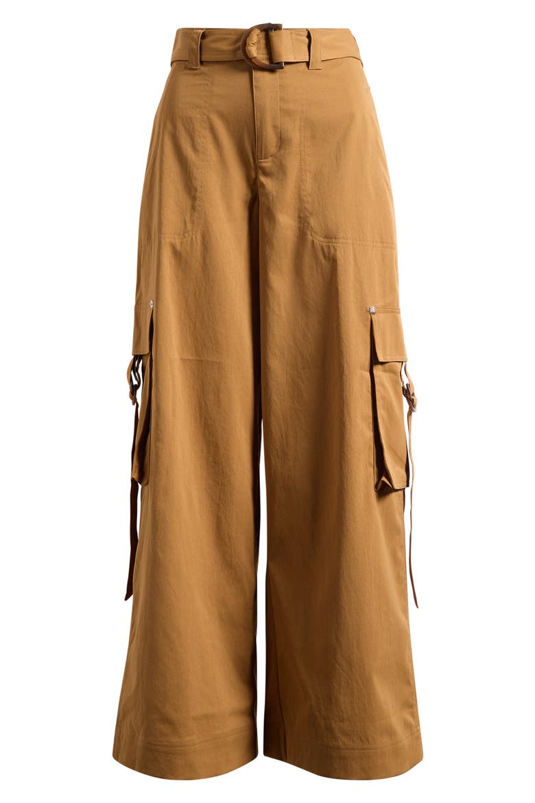 Belted Wide Leg Cargo Pants, Alternate, color, SPICE