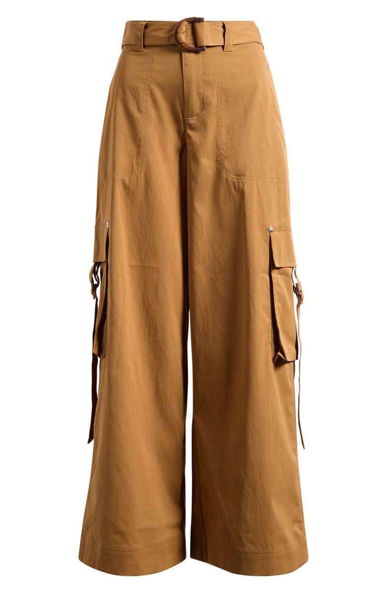 Avec Les Filles Belted Wide Leg Cargo Pants, Alternate, color, Spice