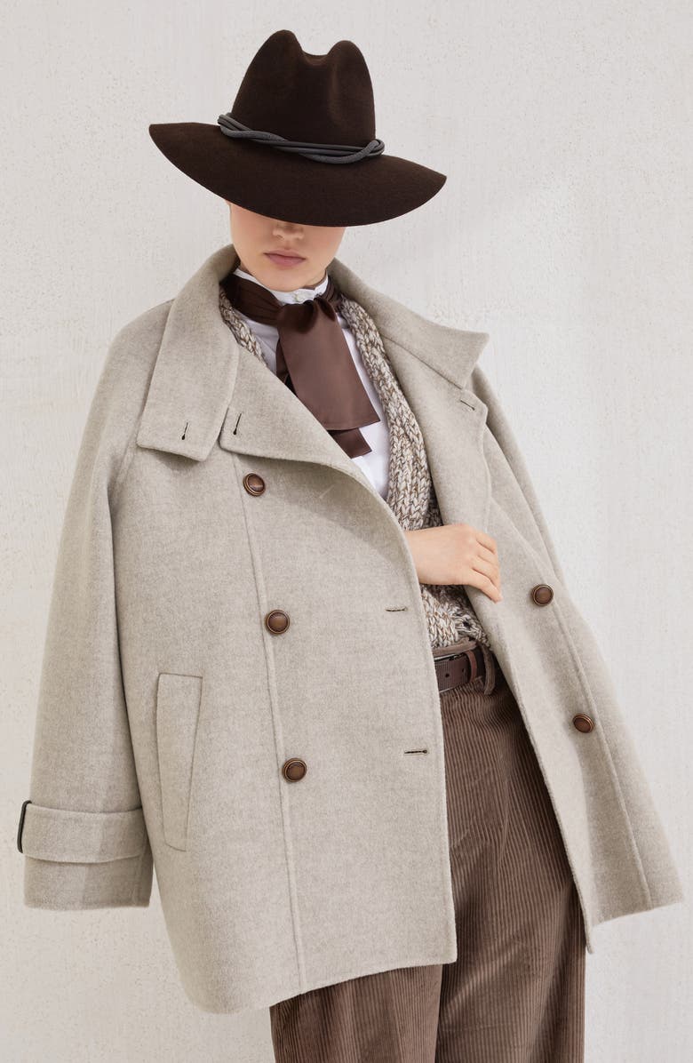 Brunello Cucinelli Hand-finished Caban jacket, Alternate, color, Cool Beige