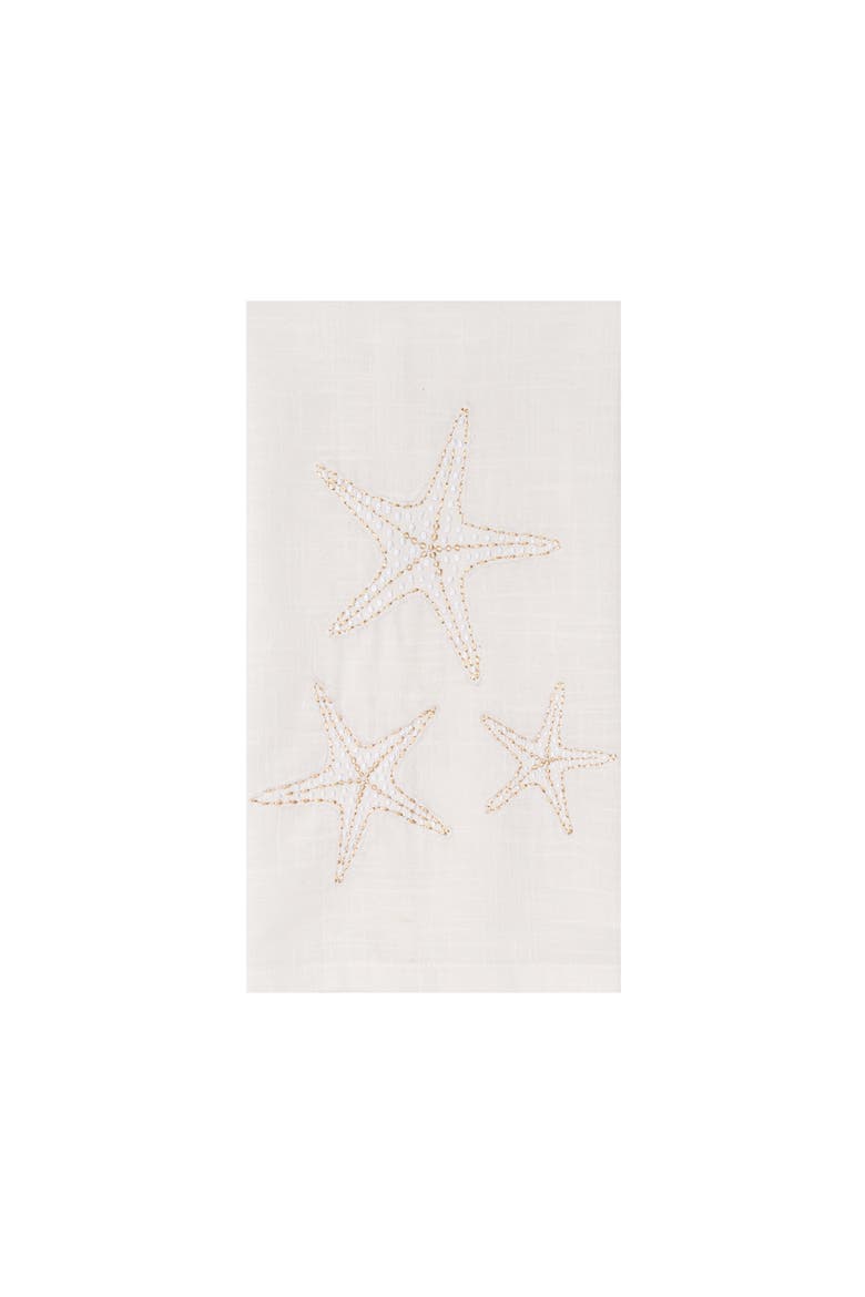 Gold Coast Starfish 100% Cotton Handtowel, Main, color, White