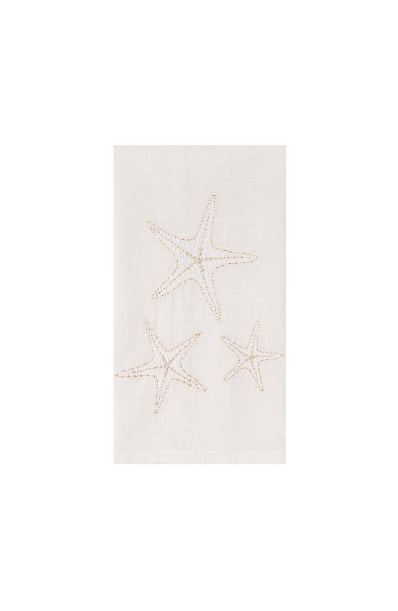 C&F Home Gold Coast Starfish 100% Cotton Handtowel, Main, color, White