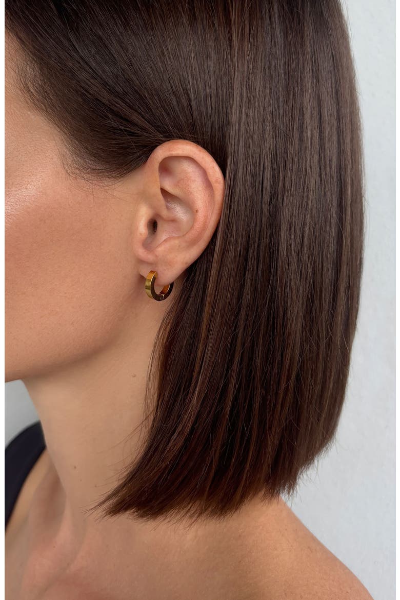 Set of 3 Pairs 18k Gold Plate Earrings, Alternate, color, GOLD