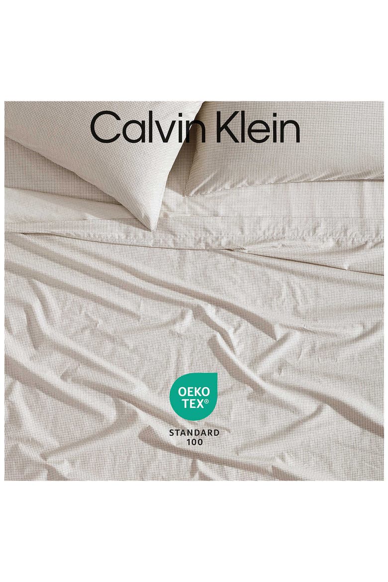 Broken Grid 200 Thread Count Cotton Percale Sheet Set, Alternate, color, MEDIUM BEIGE