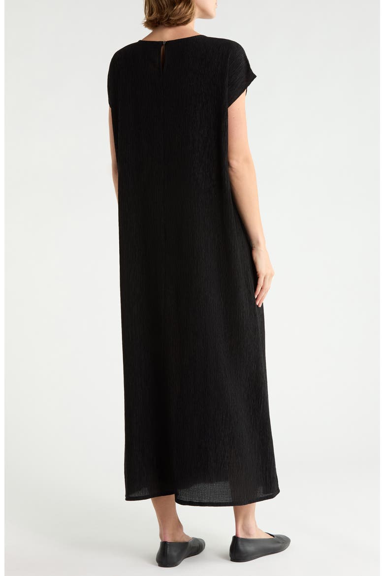 Round Neck Shift Dress, Alternate, color, BLACK