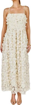 Endless Rose 3-D Sequin Floral Maxi Dress