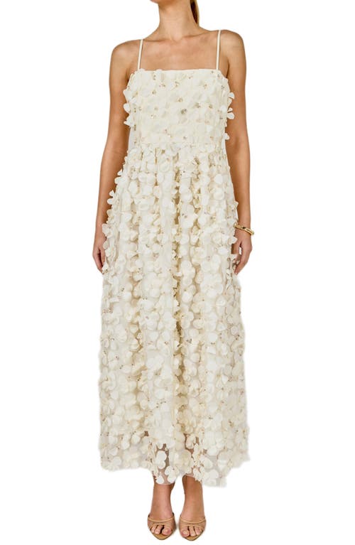 Endless Rose 3-D Sequin Floral Maxi Dress in Off White at Nordstrom, Size Large