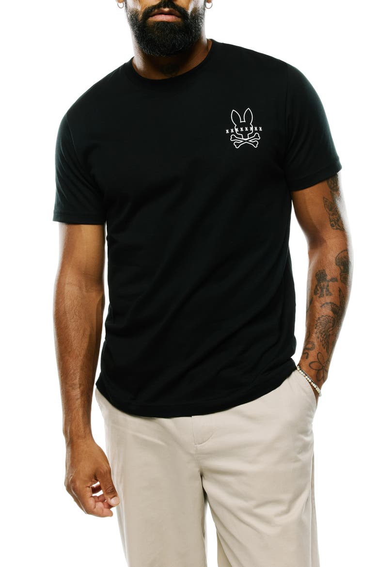 Piers Back Graphic Pima Cotton T-Shirt, Main, color, BLACK