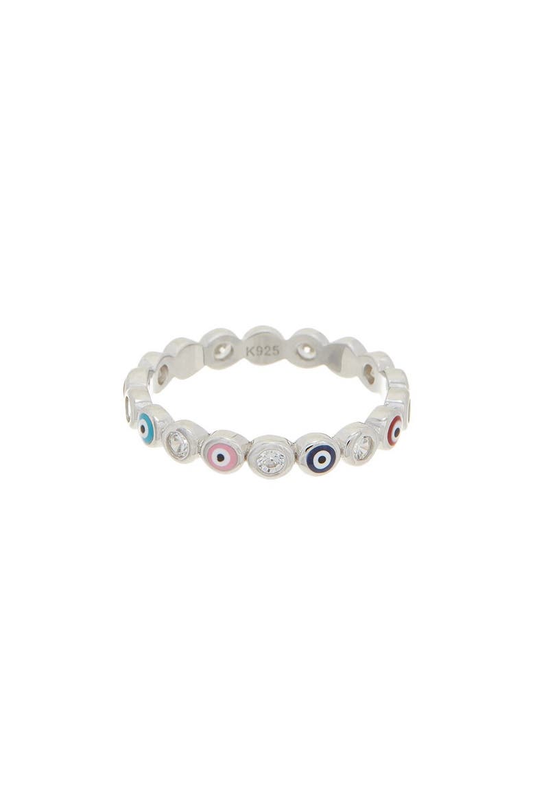 Evil Eye CZ Ring, Main, color, WHITE GOLD MULTI