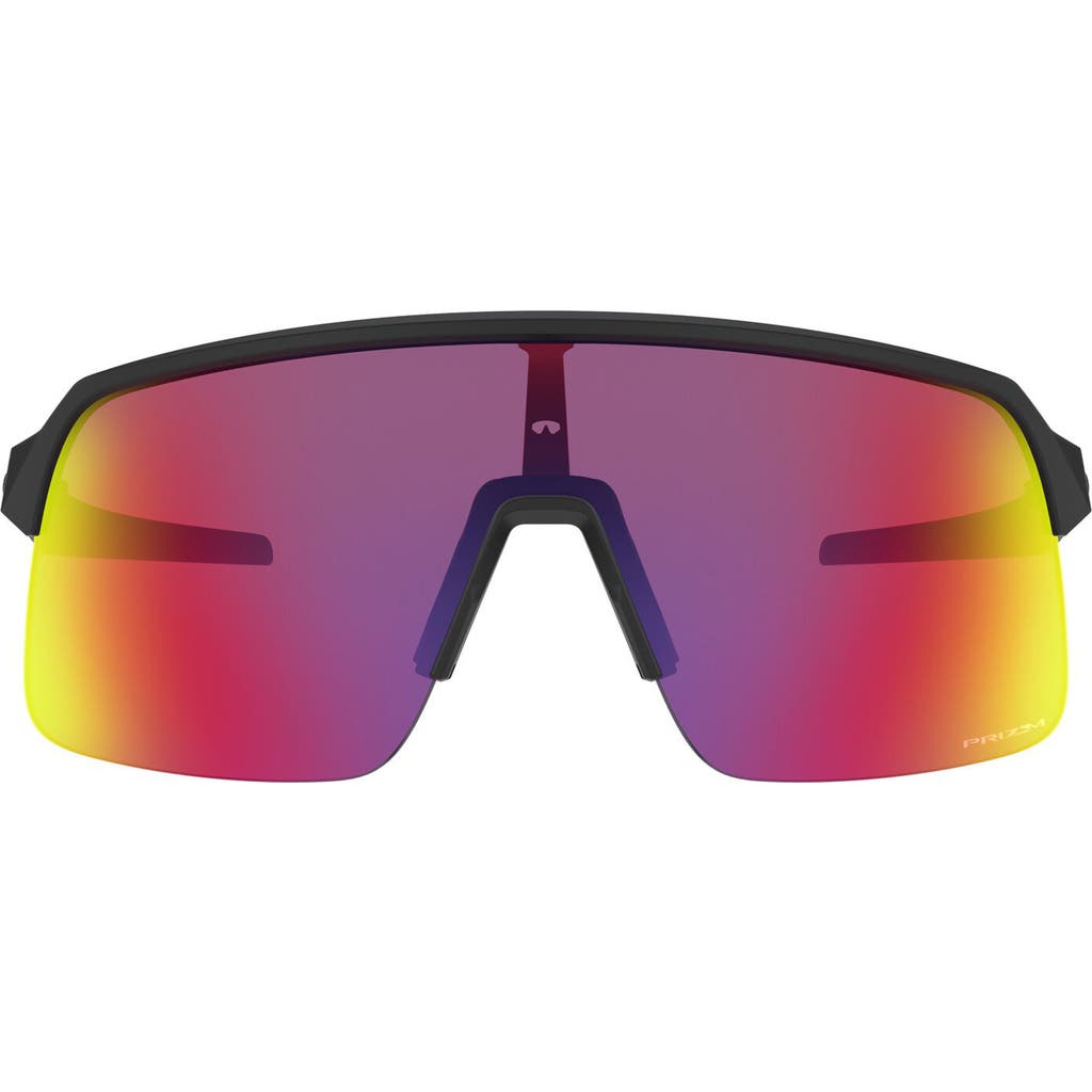 Oakley Sutro Lite 139mm Prizm™ Wrap Shield Sunglasses In Matte Black/prizm Road