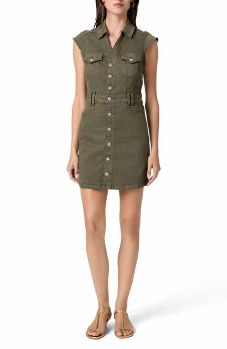 PAIGE Jaxsyn Cap Sleeve Utility Shirtdress