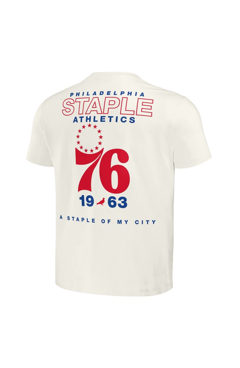 STAPLE Men's NBA x Staple Cream Philadelphia 76ers Home Team T-Shirt, Alternate, color, 