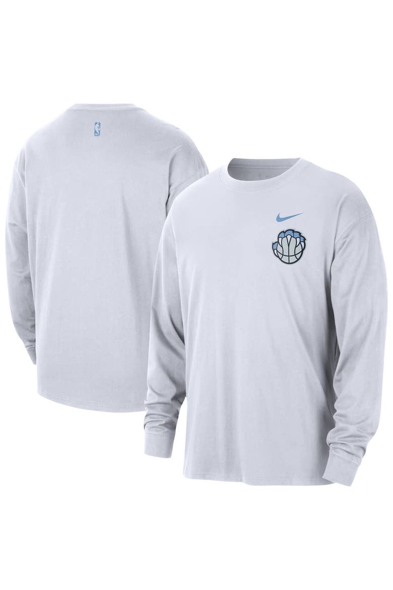 Men's Nike  White Memphis Grizzlies 2025/26 City Edition Remix Essential Logo Long Sleeve T-Shirt, Main, color, White