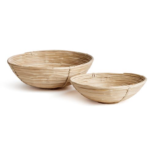 Napa Home & Garden Set Of 2 Cane Rattan Low Bowl In Nude