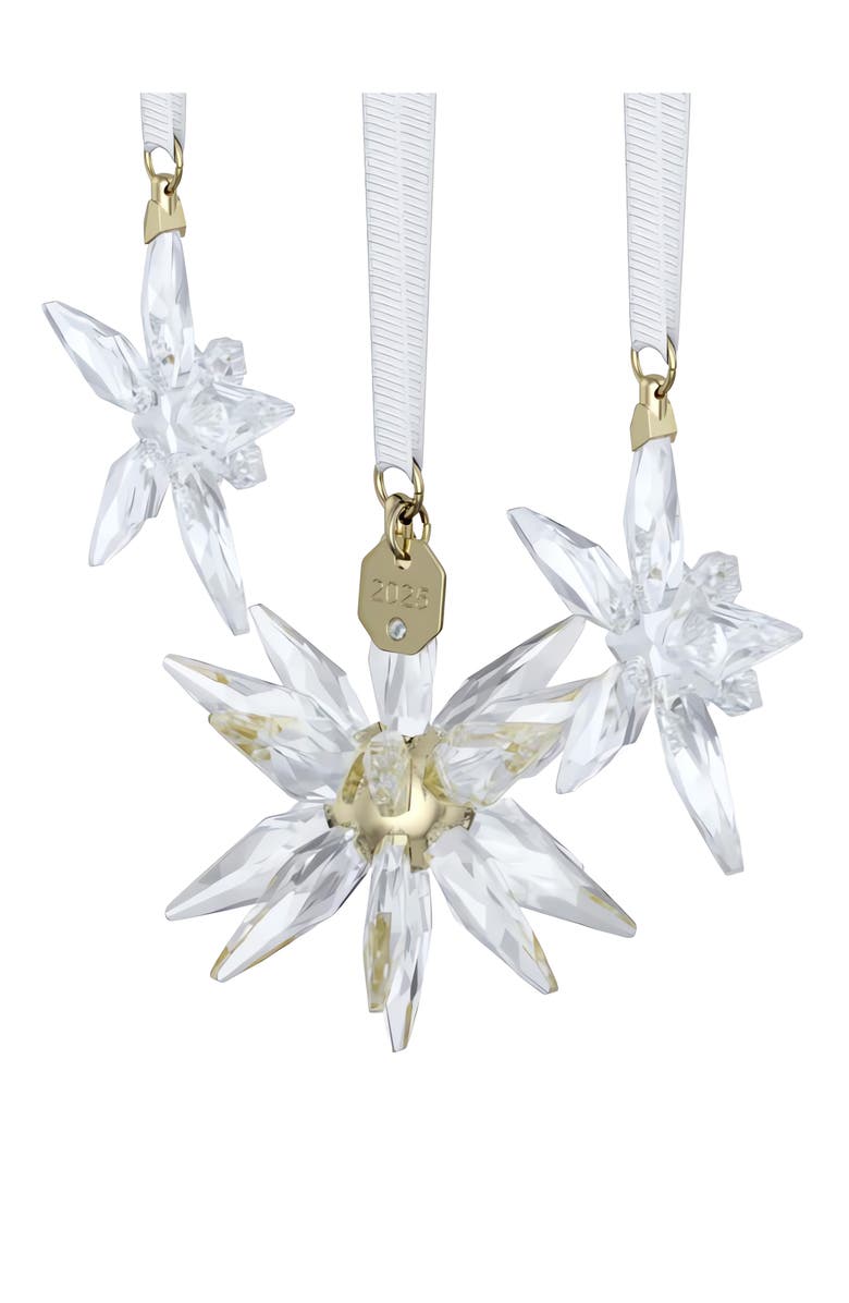Swarovski 2025 Annual Edition Set of 3 3D Crystal Snowflake Ornaments, Alternate, color, White