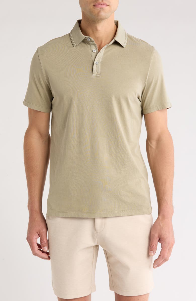 WESTZEROONE Fasial Cotton Polo, Main, color, Laurel Oak