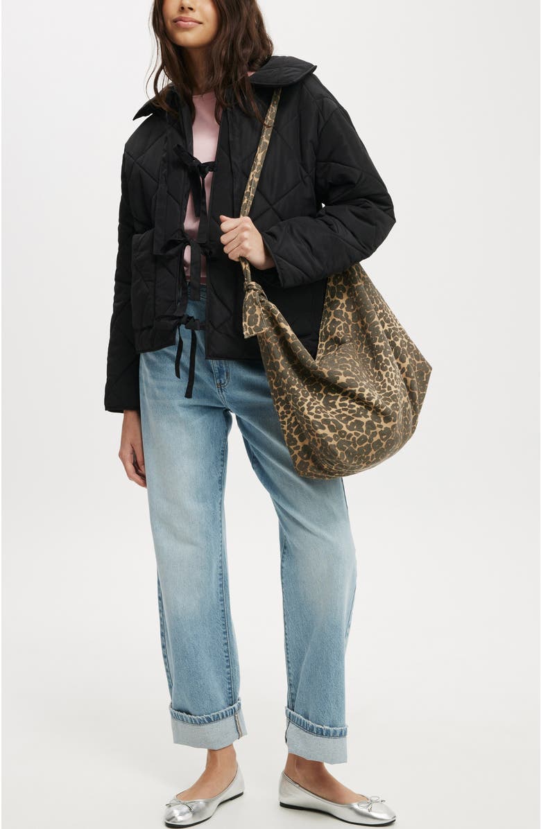 Cotton On Quilted Tie Up Jacket, Alternate, color,