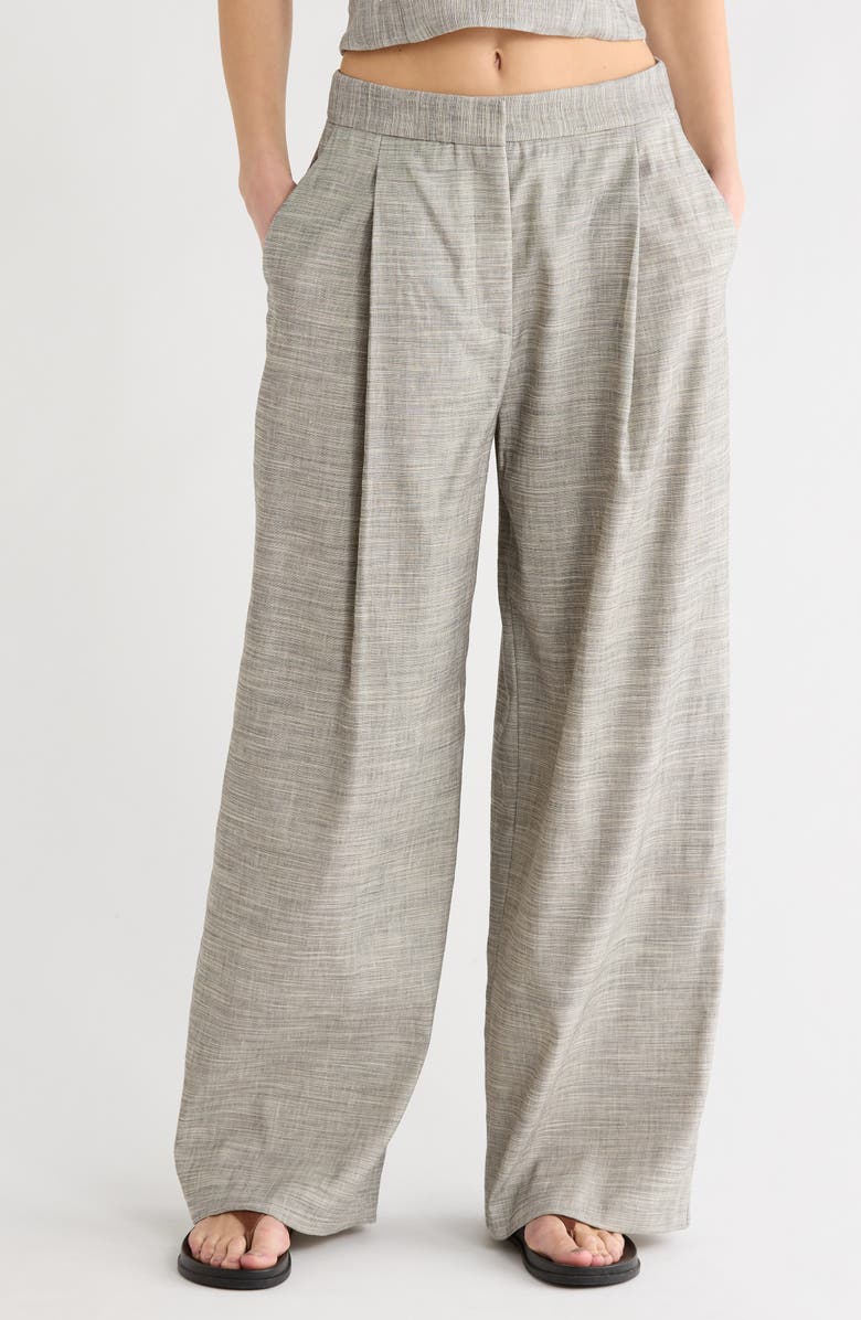 TWP Greenwich Avenue Wide Leg Pants, Main, color, Light Heather Grey